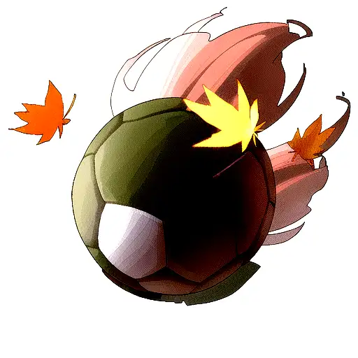 soccer ball flying through the air blowing leaves and wind behind it tattoo design idea