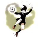 soccer ball flying through the air blowing leaves and wind behind it tattoo design idea