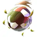 soccer ball flying through the air blowing leaves and wind behind it tattoo design idea