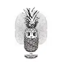 pineapple watermelon  cat tattoo design idea