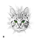 pineapple watermelon  cat tattoo design idea