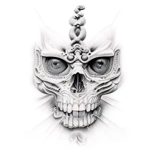 black and grey  tattoo design idea
