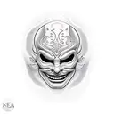 mask right happy left sad tattoo design idea