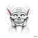 mask right happy left sad tattoo design idea