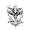 black and grey  tattoo design idea