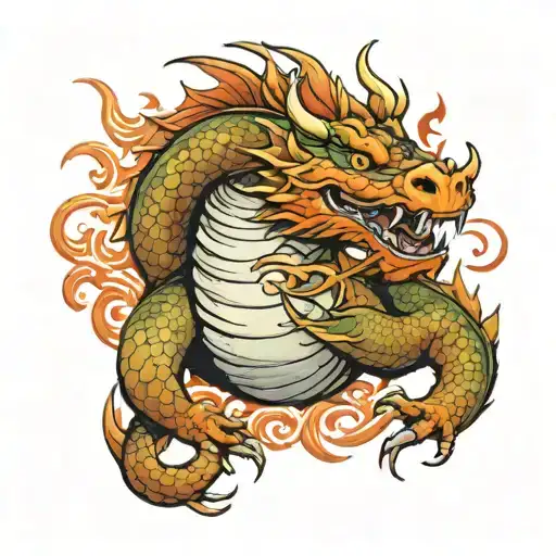 fat dragon tattoo design idea