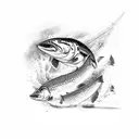 salmon killer tattoo design idea