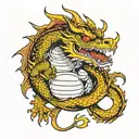 fat dragon tattoo design idea
