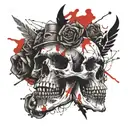 easy sketch of a skull tattoo design idea