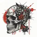 easy sketch of a skull tattoo design idea