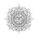 sun mandala tattoo design idea