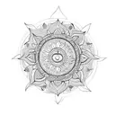 sun mandala tattoo design idea