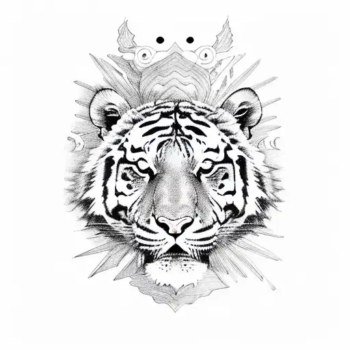full body Tiger on a yin and full body Tiger yang tattoo design idea
