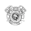 A minimalist tattoo of Fernando Alonso's signature racing pose tattoo design idea