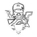 A minimalist tattoo of Fernando Alonso's signature racing pose tattoo design idea