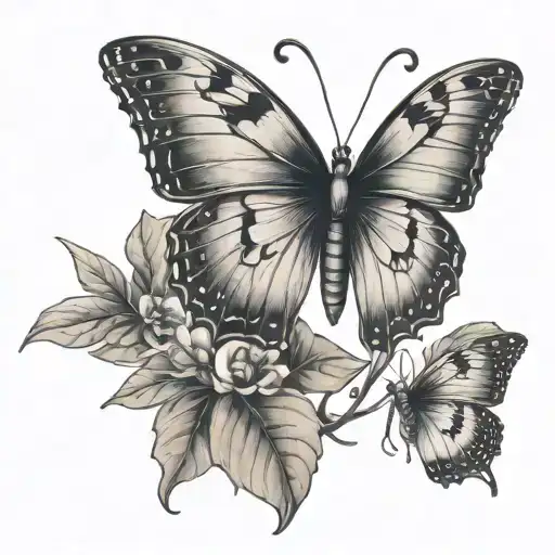 Irish Clover and Butterfly metamorphosis portrayed tattoo design idea