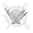 free bird mosaic  tattoo design idea