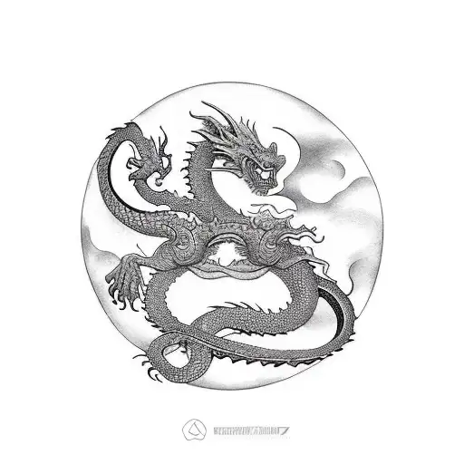 Dragon ondulant comme si il volait, entremélé avec un serpent qui représente tout les mauvaises personnes que j'ai crois tattoo design idea