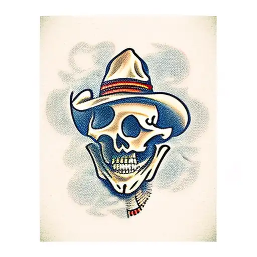 Cowboy Skeleton tattoo design idea