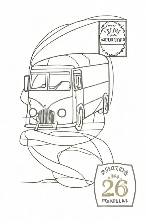 postage stamp including Portugal bus tattoo design idea