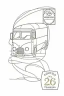 postage stamp including Portugal bus tattoo design idea