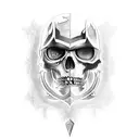 fallen warrior, skeleton, skyrim studded armor, dark, arm tattoo tattoo design idea
