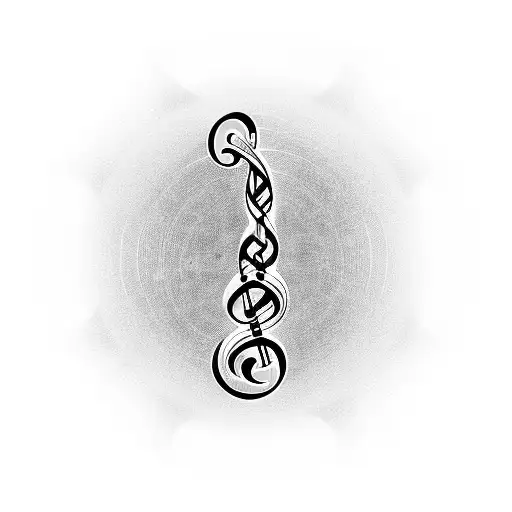 A minimalist tattoo of a musical note intertwined with an infinity symbol. tattoo design idea