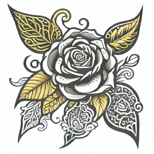 black rose, destiny, evander, hudson, maori tattoo design idea