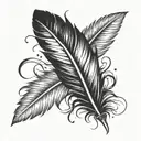 black eagle feathers falling tattoo design idea