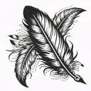 black eagle feathers falling tattoo design idea
