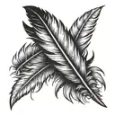 black eagle feathers falling tattoo design idea