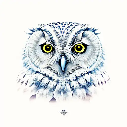 a wise owl that shows wisdom and inspires growth tattoo design idea