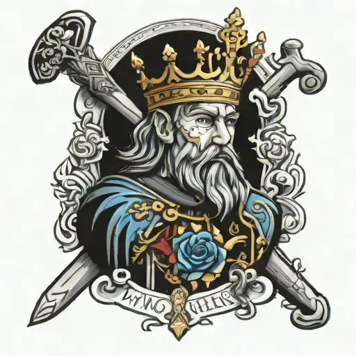 king, ruler, dominent, emperor tattoo design idea
