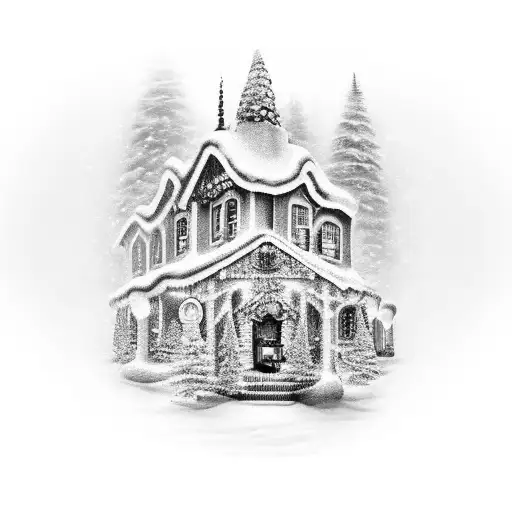 christmas village armband tattoo design idea