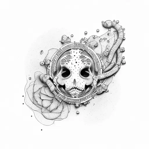 polka trash gastroparesis sleeve tattoo design idea