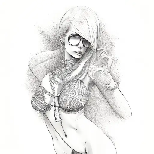 bikini with a big bum tattoo design idea