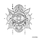 Sol , Lua e mar  tattoo design idea