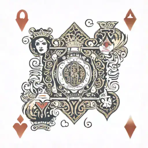 queen of hearts and queen of spades playing card tattoo design idea