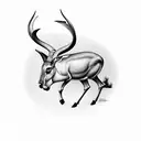 Springbok with time and trees tattoo design idea