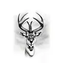 Springbok with time and trees tattoo design idea