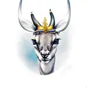 Springbok with time and trees tattoo design idea