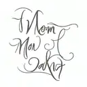 mom and dad name tattoo design idea