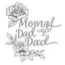 mom and dad name tattoo design idea