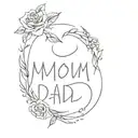 mom and dad name tattoo design idea
