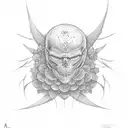 Red Cobweb tattoo design idea