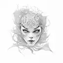 Red Cobweb tattoo design idea