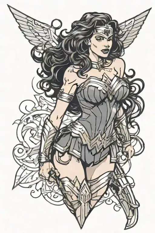 Wonder Woman girly tattoo design idea