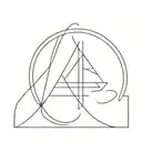 the number 4 but with a man with a backpack incorporated into it. keep it simple lines, black ink, ankle size tattoo design idea