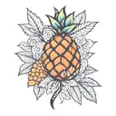 minimalist detail  pinneaple tattoo design idea