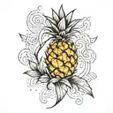 minimalist detail  pinneaple tattoo design idea